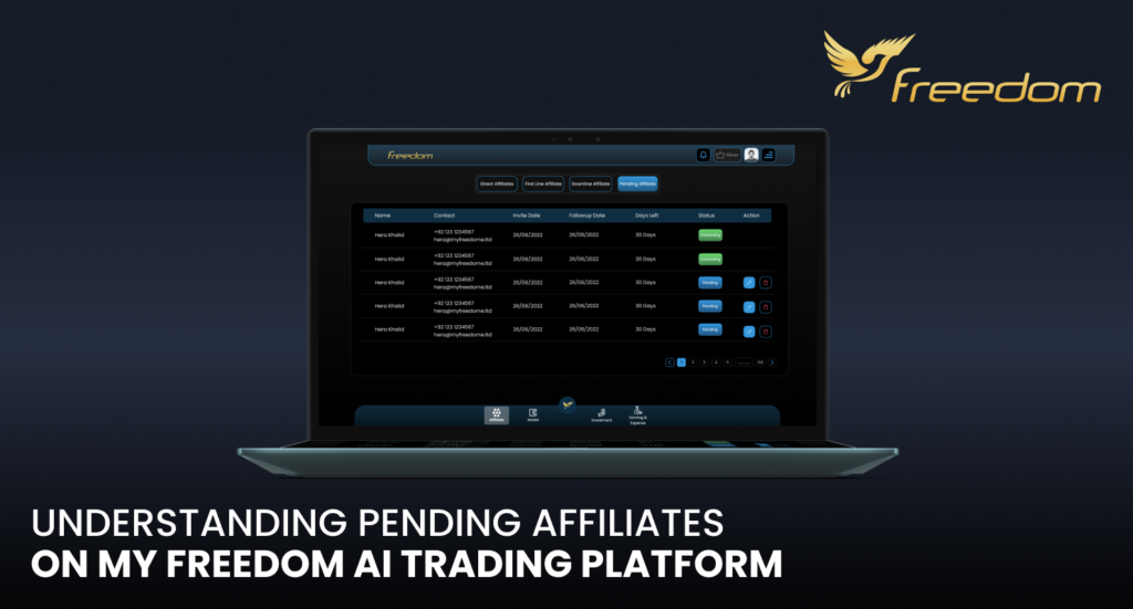 What are Pending Affiliates on MyFreedom?